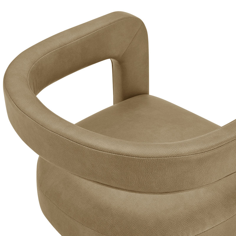 Chaise de salle à manger Winslow Premium en cuir végétalien de couleur Toast, Grillé