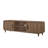 1Pc TV Stand Contemporary Sliding Doors Black Handles Tapered Legs Mid-Century Wooden Living Room Furniture Brown Finish