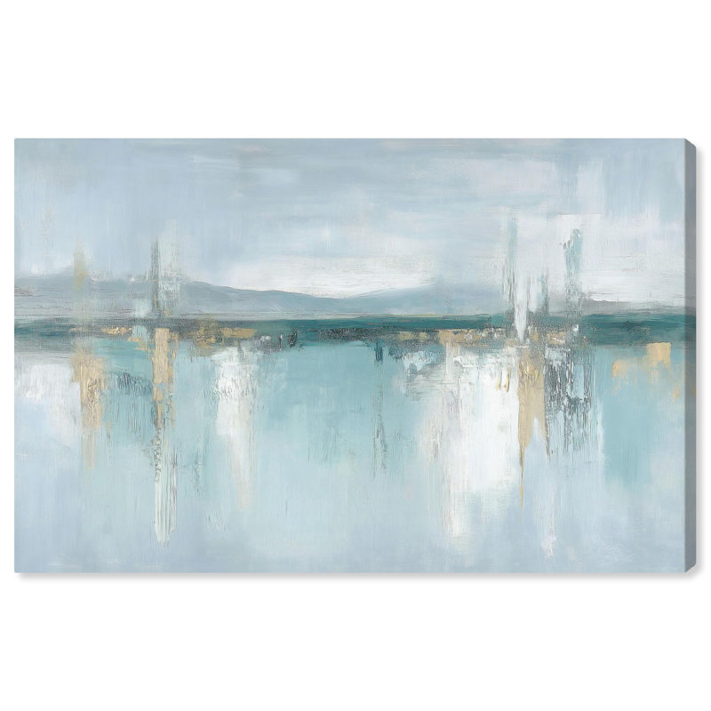 Toile «Reflect Blue Calm I» par Art Remedy, H 16 po x l 24 po x P 1,5 po, Toile tendue