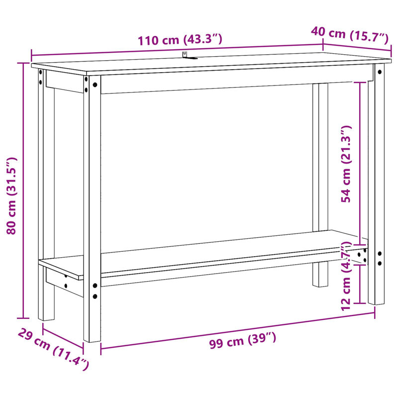 110cm Console Table
