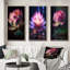 «Beautiful Blossoming Pink Lotus», 3 pièces sur toile-1672996561-1672996584