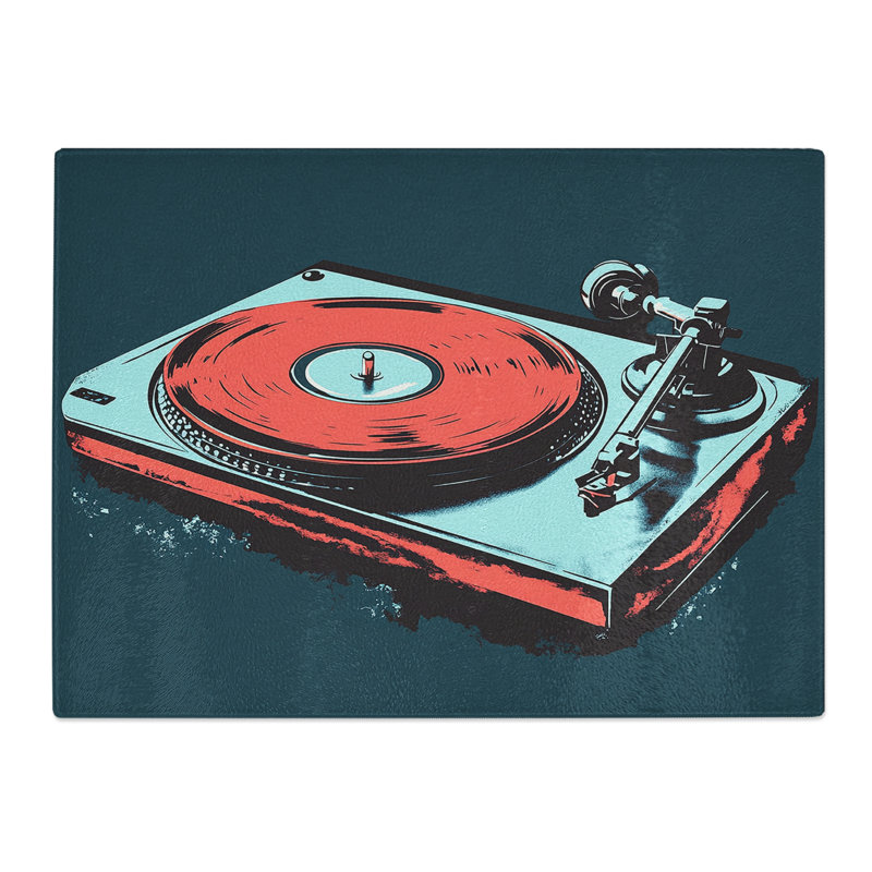 Record Player  Glass Chopping Board