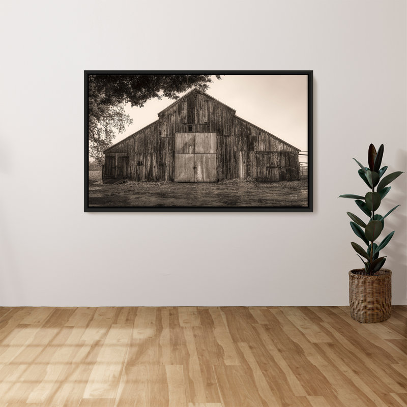 "Hiding from the Rain" par Nathan Larson, reproduction sur toile dans un cadre flottant, H 31,5 po x l 51,5 po