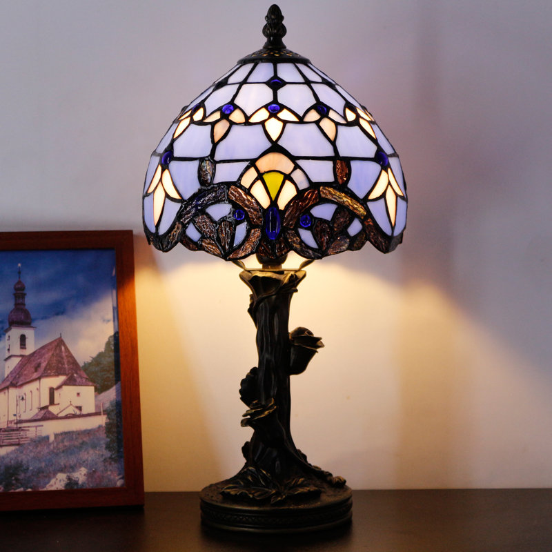 Petite lampe de table en verre coloré Tiffany