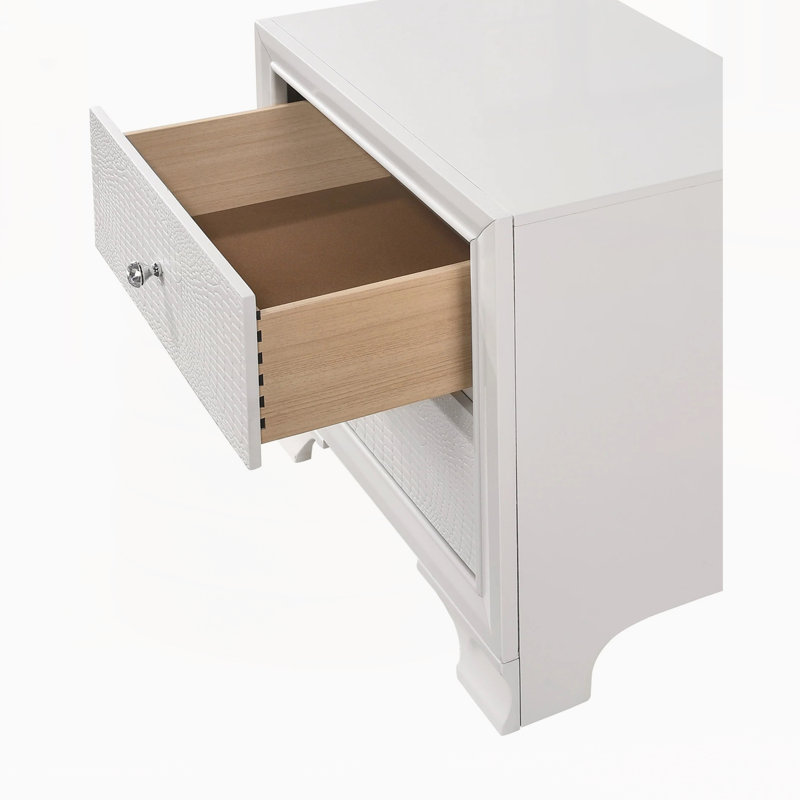 Table de chevet moderne avec tiroirs, White