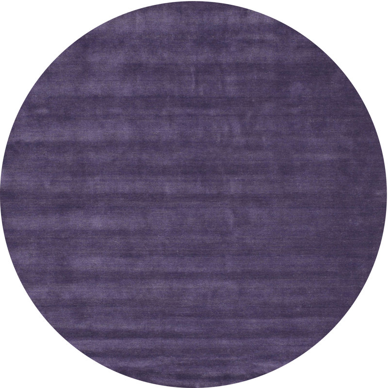 Tapis de zone mauve contemporaine, Rond 5 pi
