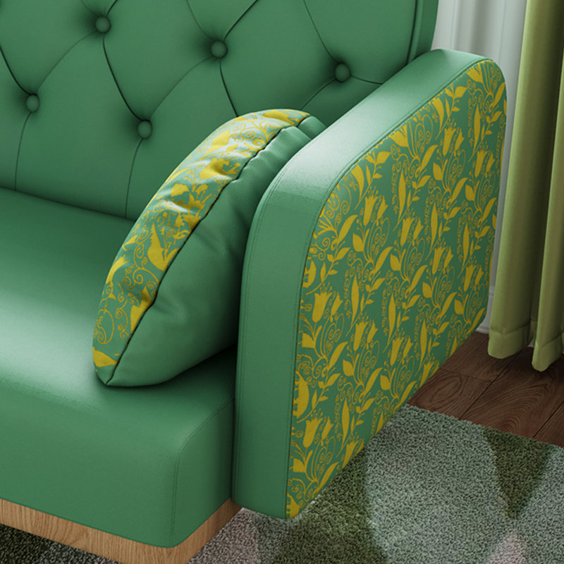 Esteve 55.9'' Faux Leather Sofa, Green