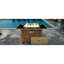 43" Deck Fire Pit Table, 60000 Propane Gas, Rectangular Open Weave With Glass Wind Guard For Patio Garden Backyard - Orange & Mustard Yellow Outdoor Table Blue Stones,-428815291