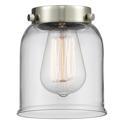 Franklin Restoration - Amberlynn - Mini luminaire suspendu à cordon de 5 po - Interrupteur marche / arrêt - Ampoule DEL - Finition chrome - Abat-jour blanc