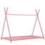 Lit plateforme en métal avec structure triangulaire, rose-411387008