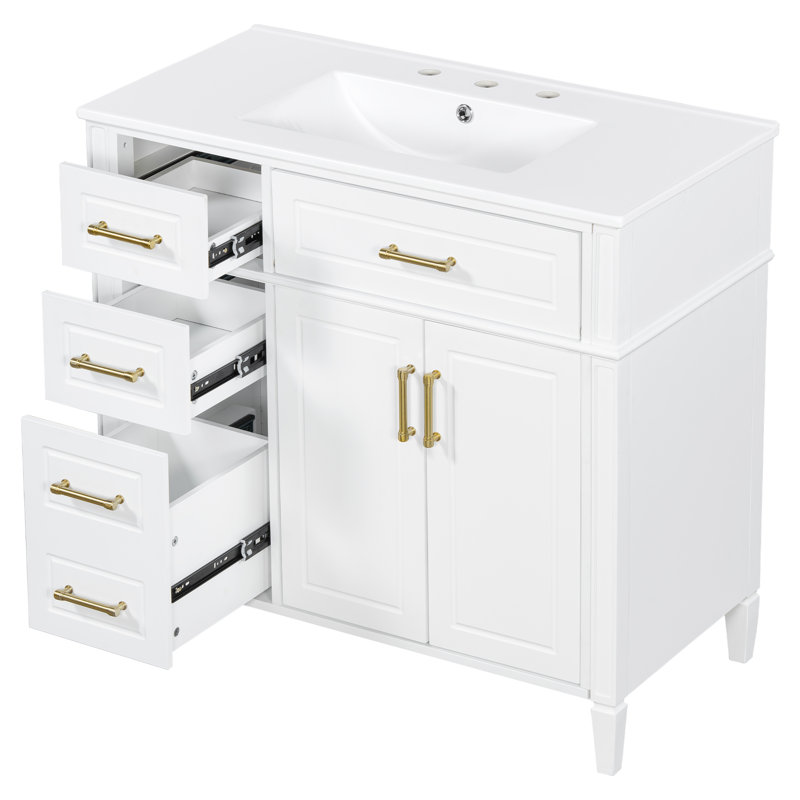 Meuble-lavabo 36 po avec lavabo, Blanc