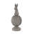 Cole And Grey Polystone Textured Rabbit Decorative Sculpture With Leaf Covered Round Base