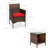 Nasrul 3-Piece Outdoor Wicker Conversation Patio Bistro Set, w/ 2 Chairs, Table-1389203124-1389203125