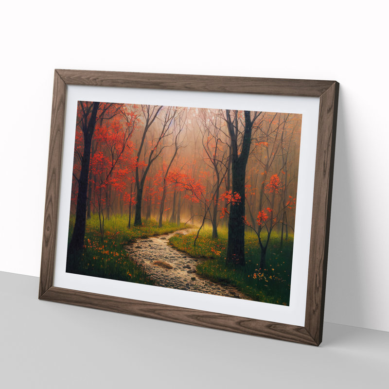 Captivating Spring Forest - Single Picture Frame Print, 46cm H x 64cm W x 2cm D, Walnut