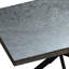 Table de salle à manger rectangulaire avec surface en pierre grise et extensible, pied en fer noir, + métal, boîte de rangement, capacité de charge de 165 lb, 6 sièges extensibles en noir, base de pied et rangement, particuliers