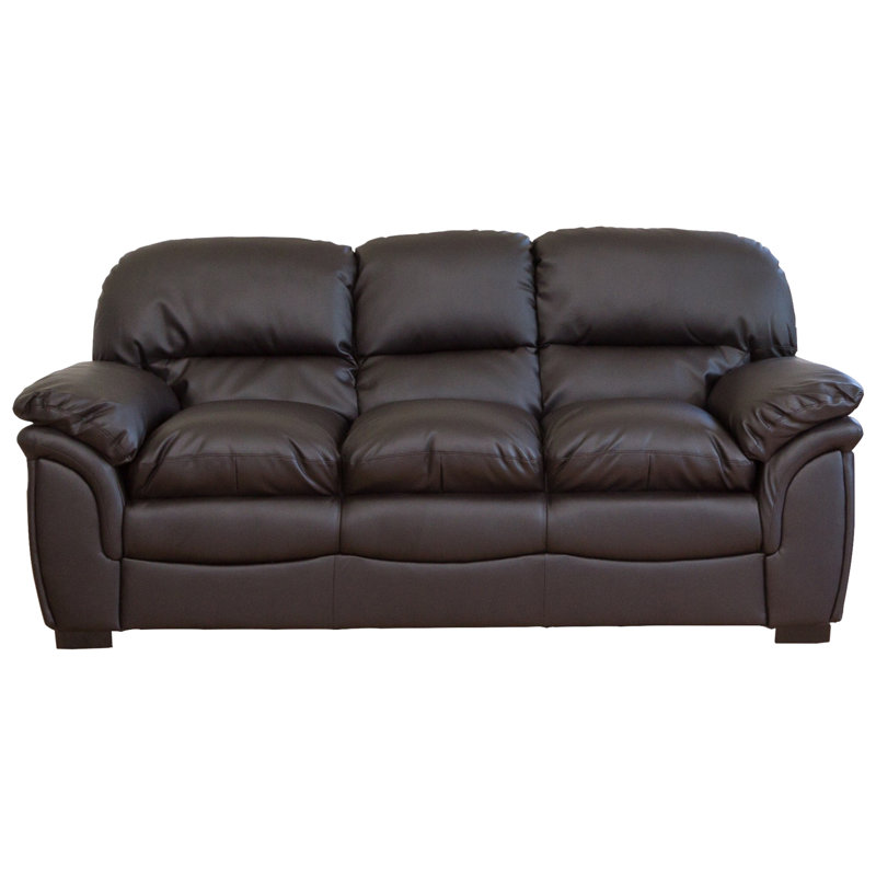 Sarno 3 Seater Faux Leather Sofa, Brown