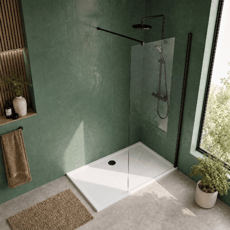 900 mm W Walk In Semi-Frameless Wet Room Glass Screens
