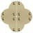 Dritz Home Smooth Quatrefoil Corners, Small, 3 Pack, Brass