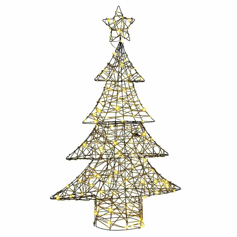 vidaXL Christmas Tree with 240 LEDs Acrylic, Warm White/Black, 150cm H x 85cm W x 22cm D