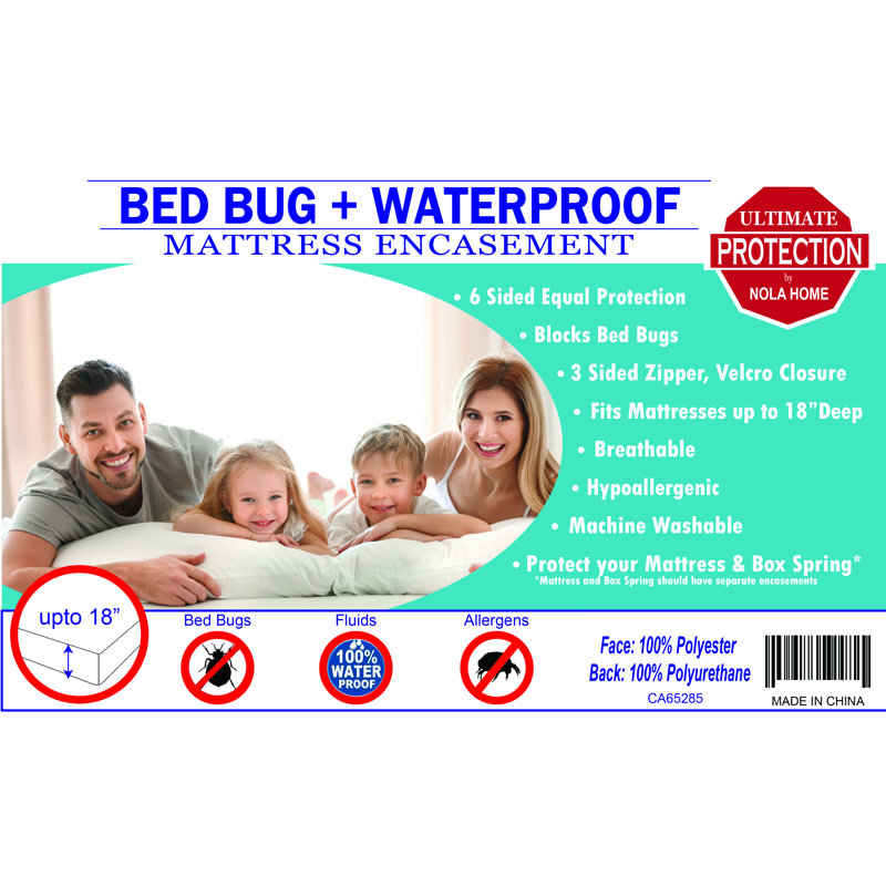 Housse de protection pour matelas à fermeture à glissière hypoallergénique et imperméable, Simple