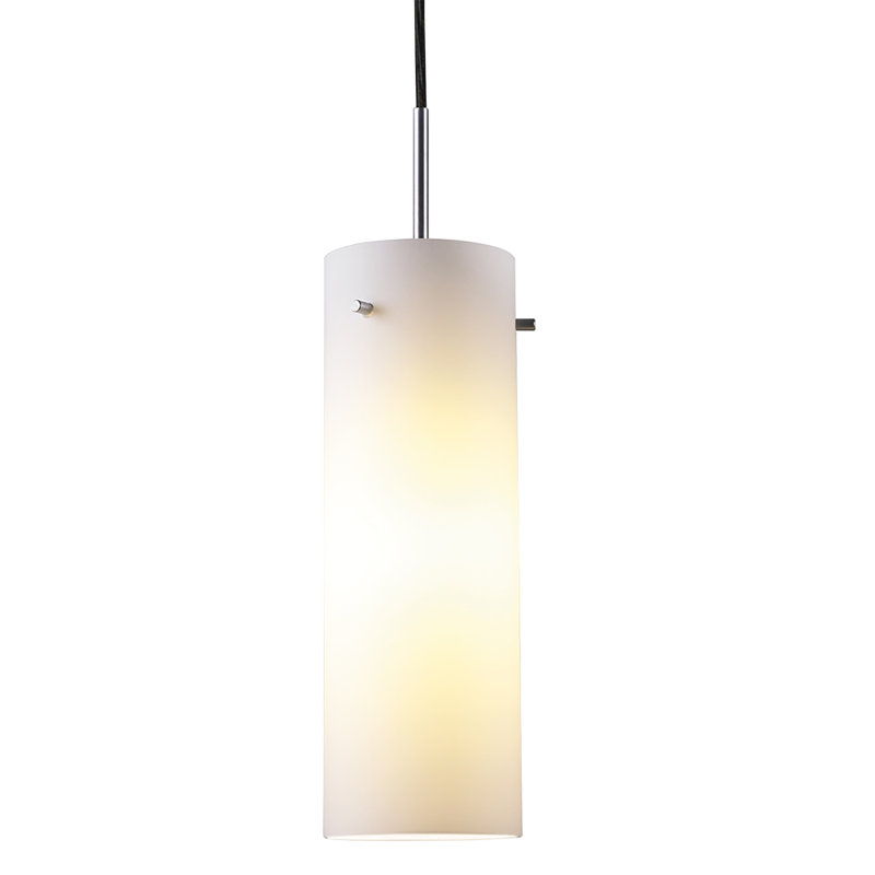 Luminaire suspendu cylindrique à 1 lumière Titan, Chrome, Blanc, Oui