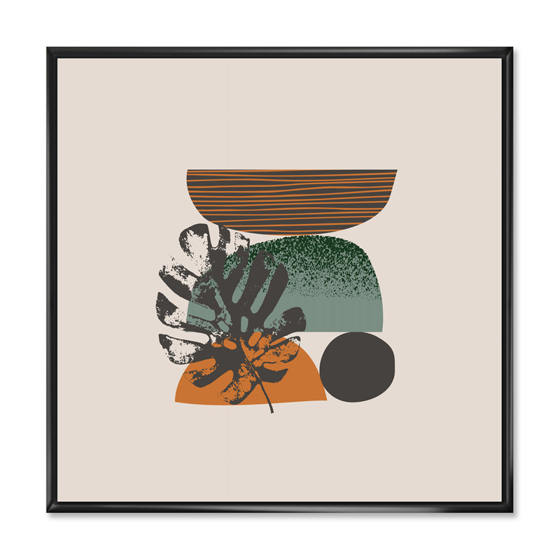 «Retro Summer Vibe Organic Abstracts II», reproduction d'art sur toile moderne, H 30 po x l 30 po x P 1 po