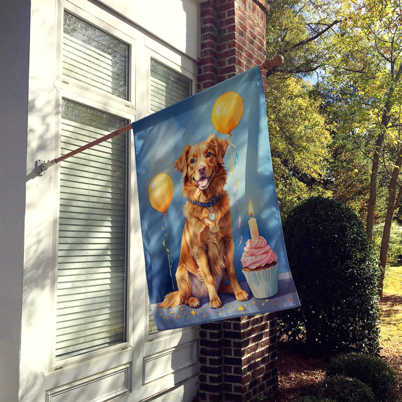 Drapeau «Happy Birthday House», « Nova Scotia Duck Tolling Retriever »