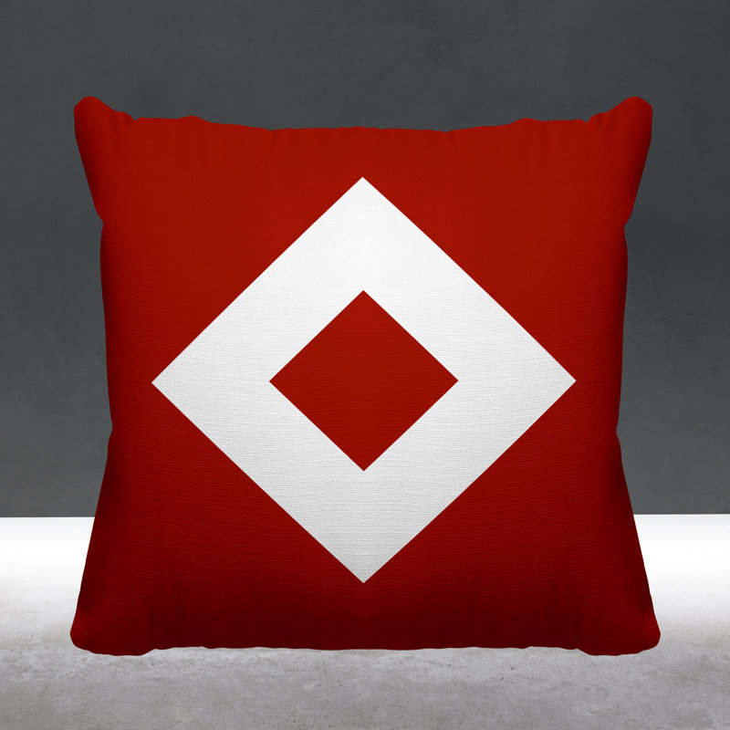 Coussin décoratif intérieur / extérieur Seven, Rouge, L 15 po x H 15 po