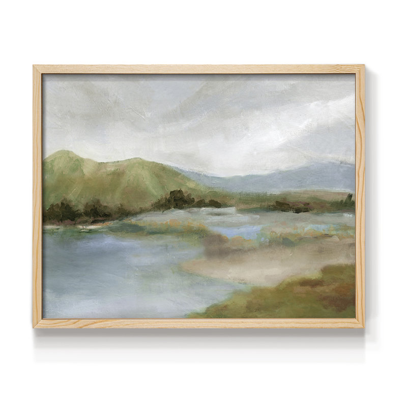 Foothills With Lake - Imprimé encadré - Restickable, Naturel, H 16 po x l 20 po