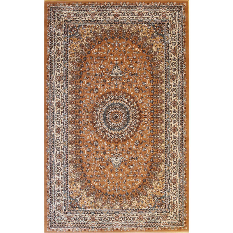 Floral Area Rug in Brown
