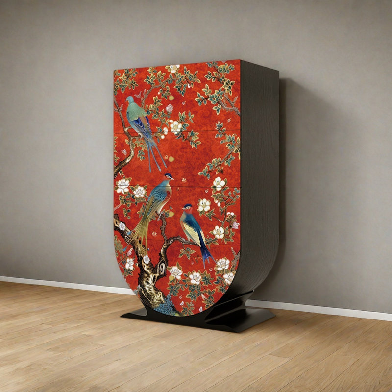 Armoire de rangement à 4 tiroirs style chinois