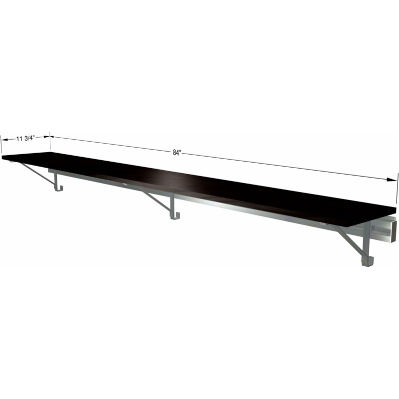 Single Wall Mounted Closet Shelf (SHELF ONLY - no hang), Espresso, 8.75" x 84" x 12.25"