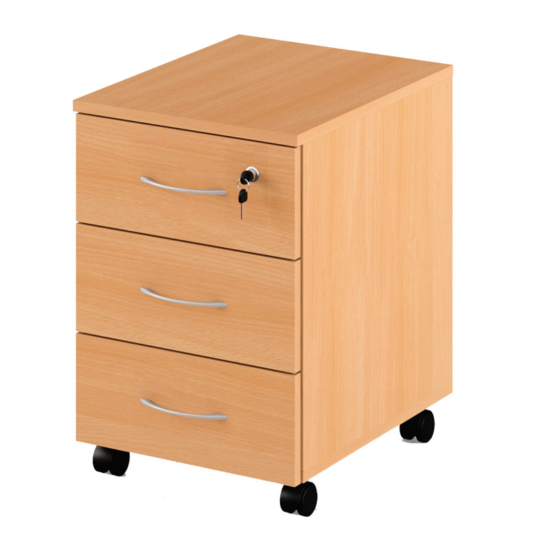 Araseli 40.2cm Wide 3 -Drawer Mobile File Cabinet, Beech