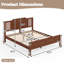 Lit plateforme en bambou massif avec tête et pied de lit pour la chambre à coucher, cadre de lit bas minimaliste sans sommier tapissier, grand lit, brun-134371037
