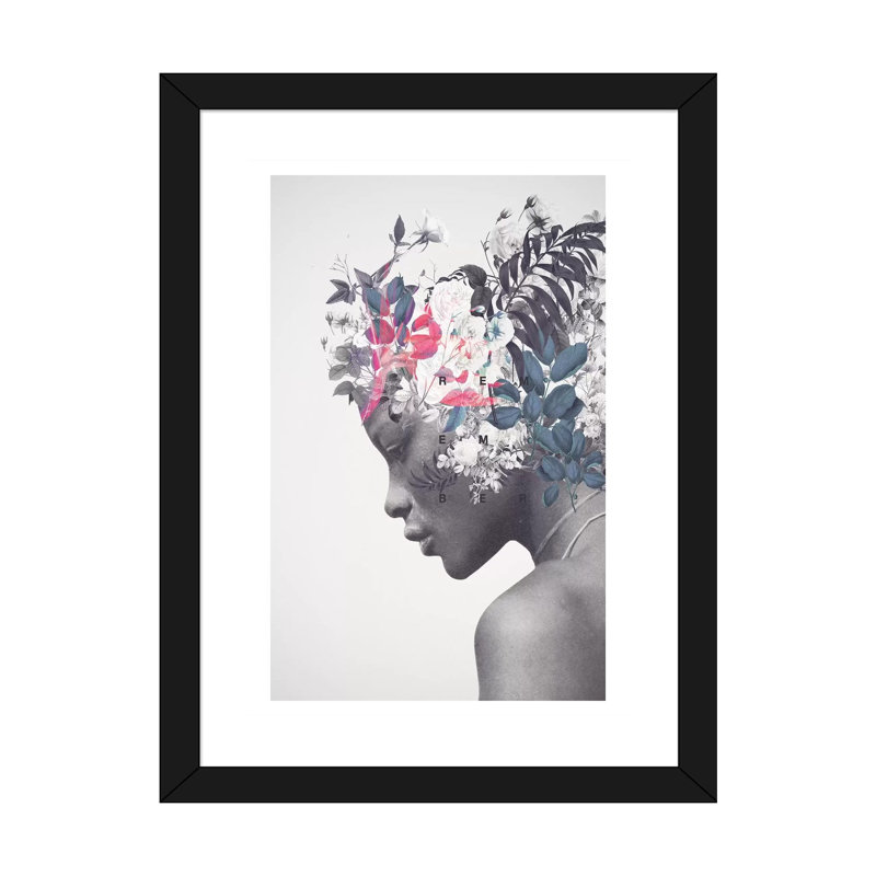 Impression « Memento » par Frank Moth, Papier encadré noir, Blanc, H 24 po x l 16 po x P 1 po