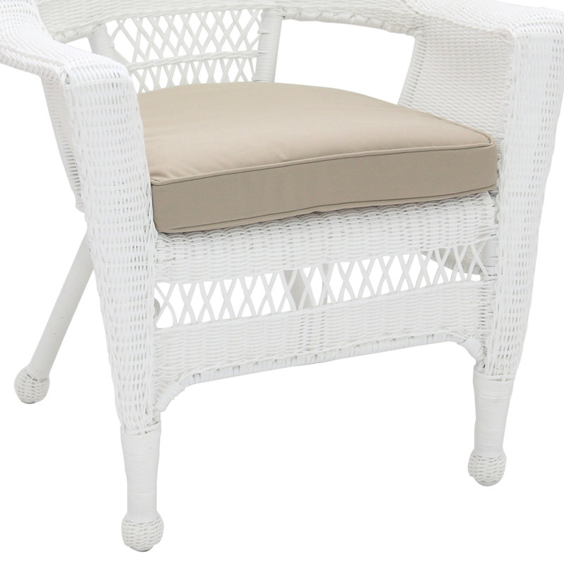 Chaise de patio avec coussins, Brun clair, Blanc