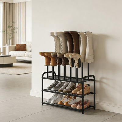 Multi-Purpose Metal Boot & Shoe Organizer Rack