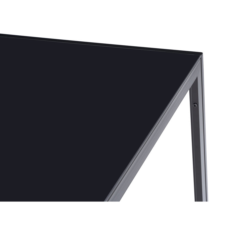 4 tables de salle à manger avec plateau en verre trempé et support en métal, 29,5 po x 45,98 po x 26,95 po, noir, plateau de charge maximal de 170 lb pour 4 personnes, 26,95 po x 29,5 po x 45,98 po,
