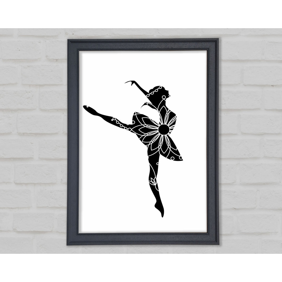 Ballerina Blume Gerahmter Druck