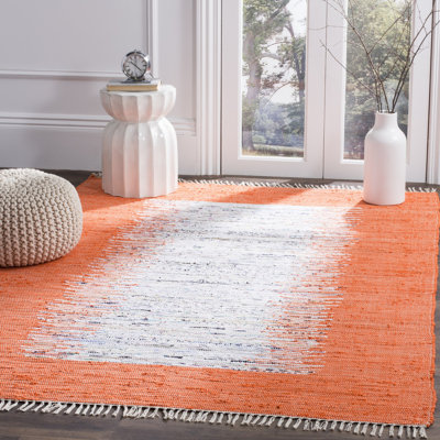 Dumont Hand Hooked Cotton Ivory/Orange Rug