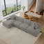 Canapé modulaire rembourré 4 pièces en chenille bleue avec accoudoirs et coussins décoratifs 4 pièces-1741247365-1741247367
