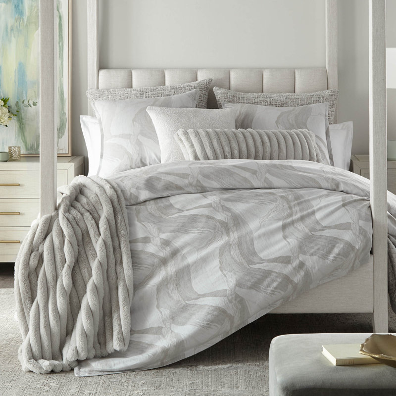 Oasis Modern & Contemporary Jacquard Abstract Duvet Cover, Queen Duvet Cover