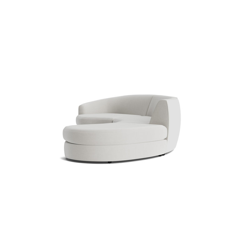 Giselle 3-Piece Left Arm Sectional, Performance Velvet - Silver