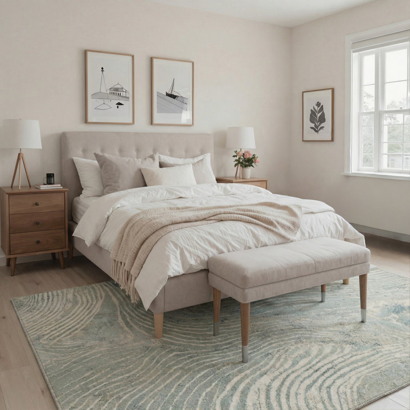 Patericia Waveform Abstract Machine Washable Brown / Beige Indoor Area Rug with Non-Slip Backing, Round 5'