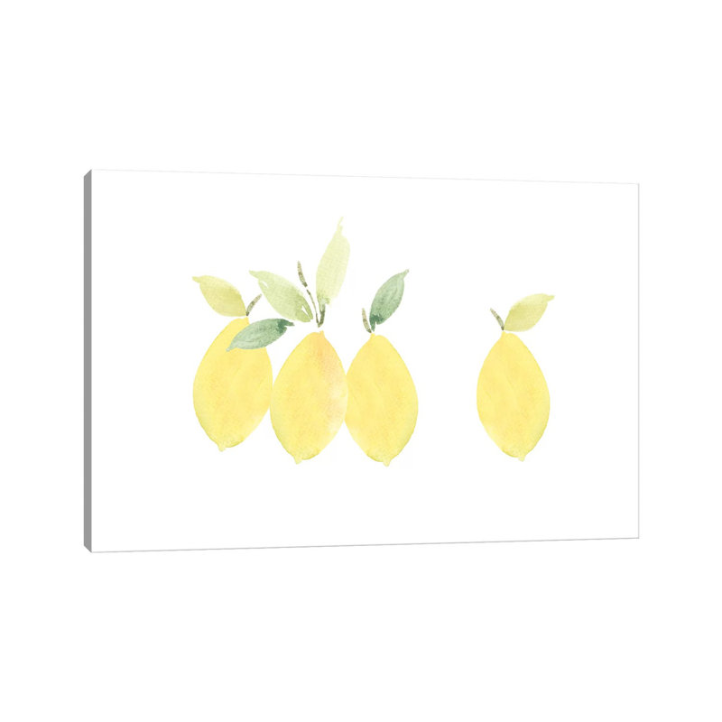 Lemons by Melissa Selmin - Wrapped Canvas Print, 20.32 cm H x 30.48 cm W