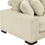 Canapé modulaire en velours côtelé double avec 3 sièges réglables en velours côtelé beige et coussins d'assise surdimensionnés -