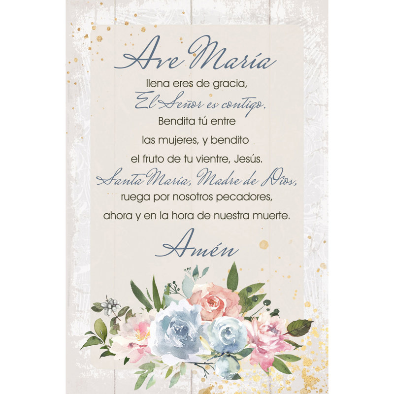 Plaque en bois Ave Maria - 4 po x 6 po