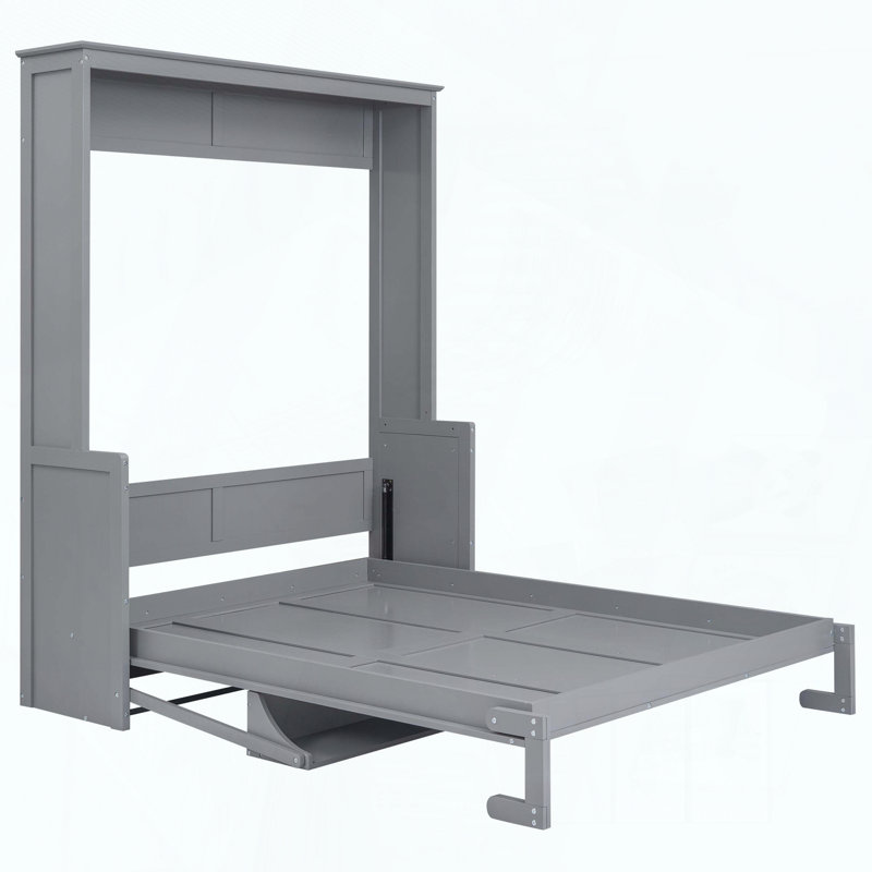 Grand lit escamotable avec tablette, Gris