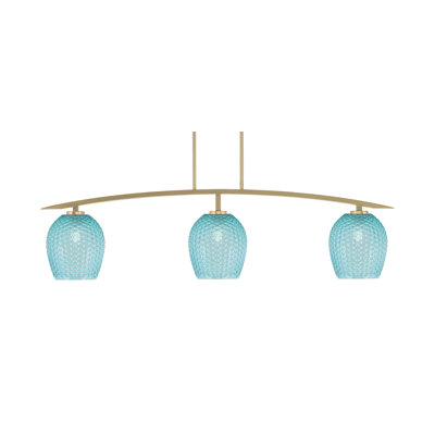 Kurve 3 Light Bar With 7.5" Turquoise Textured Glass