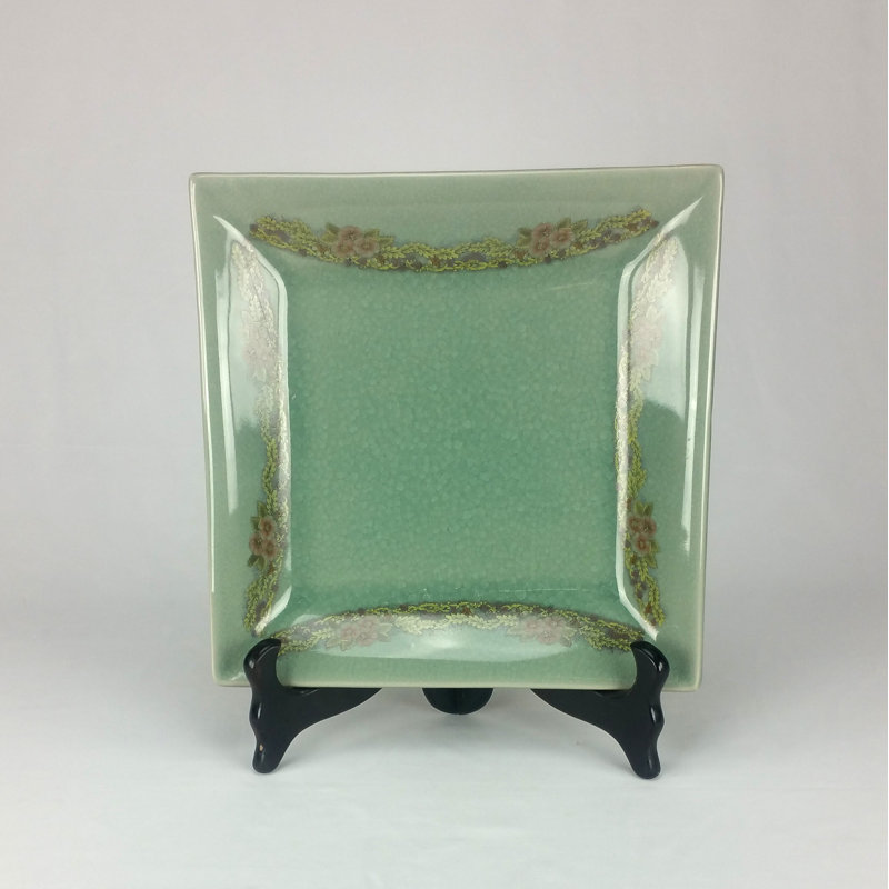 Assiette décorative celadon Hiltz